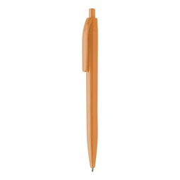 Golyóstoll újrahasznosított ABS műanyag, nyomógombos, narancssárga testtel, 10×138 mm, kék betéttel