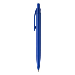 Golyóstoll újrahasznosított ABS műanyag, nyomógombos, sötét kék testtel, 10×138 mm, kék betéttel