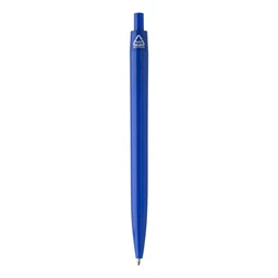Golyóstoll újrahasznosított ABS műanyag, nyomógombos, sötét kék testtel, 10×138 mm, kék betéttel