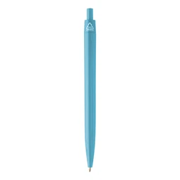 Golyóstoll újrahasznosított ABS műanyag, nyomógombos, világoskék testtel, 10×138 mm, kék betéttel