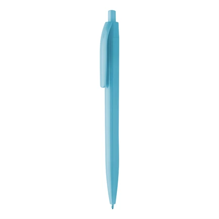Golyóstoll újrahasznosított ABS műanyag, nyomógombos, világoskék testtel, 10×138 mm, kék betéttel