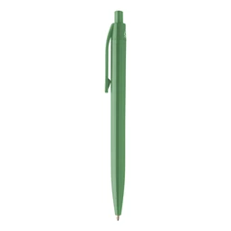 Golyóstoll újrahasznosított ABS műanyag, nyomógombos, zöld testtel, 10×138 mm, kék betéttel