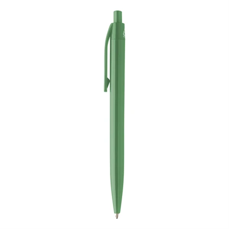 Golyóstoll újrahasznosított ABS műanyag, nyomógombos, zöld testtel, 10×138 mm, kék betéttel