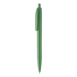 Golyóstoll újrahasznosított ABS műanyag, nyomógombos, zöld testtel, 10×138 mm, kék betéttel