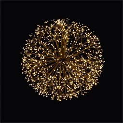 Fénygömb akasztós, sziporkázó, 384 LED-es, IP44, melegfehér fém, műanyag 30x30x30 cm fekete