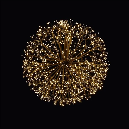 Fénygömb akasztós, sziporkázó, 384 LED-es, IP44, melegfehér fém, műanyag 30x30x30 cm fekete