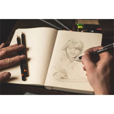 Grafitbél szett, 0,5 mm, HB, 2B, DERWENT "Precision"  + 3 tartalék radír