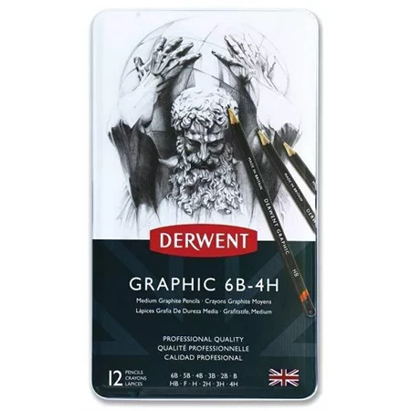 Grafitceruza szett 12db-os DERWENT közepes 6B-4H