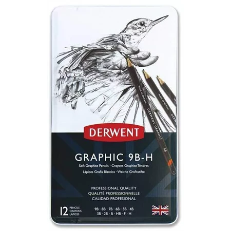Grafitceruza szett 12db-os DERWENT puha 9B-H