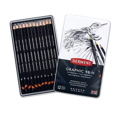 Grafitceruza szett 12db-os DERWENT puha 9B-H
