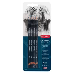 Grafitceruza szett 4db-os DERWENT közepes 2H, HB, B, 2B