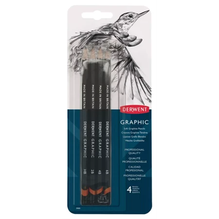 Grafitceruza szett 4db-os DERWENT puha HB, 2B, 4B, 6B