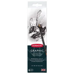 Grafitceruza szett 6db-os DERWENT fémdobozos 2H, HB, 2B, 4B, 6B, 9B
