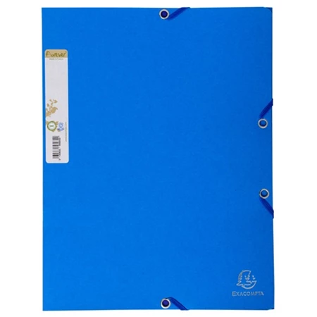 Gumis mappa A/4 EXACOMPTA Forever karton 380 gr/m2 kék,  Blue Angel minősítéssel