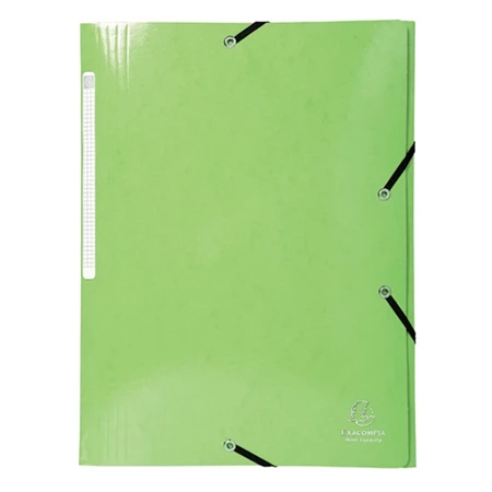 Gumis mappa A/4 EXACOMPTA karton 425 gr/m2 Iderama ánizszöld, Prémium minőségű laminált fényes felület
