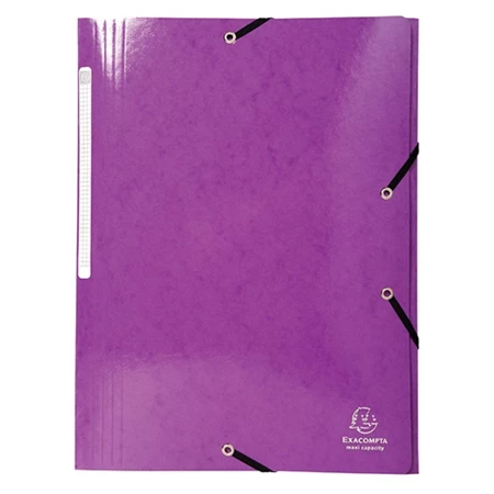 Gumis mappa A/4 EXACOMPTA karton 425 gr/m2 Iderama lila, Prémium minőségű laminált fényes felület