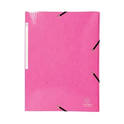 Gumis mappa A/4 EXACOMPTA karton 425 gr/m2 Iderama rózsaszín, Prémium minőségű laminált fényes felület