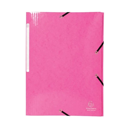 Gumis mappa A/4 EXACOMPTA karton 425 gr/m2 Iderama rózsaszín, Prémium minőségű laminált fényes felület