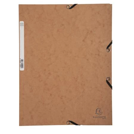Gumis mappa A/4 EXACOMPTA karton prespán, barna