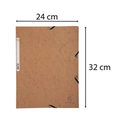 Gumis mappa A/4 EXACOMPTA karton prespán, barna