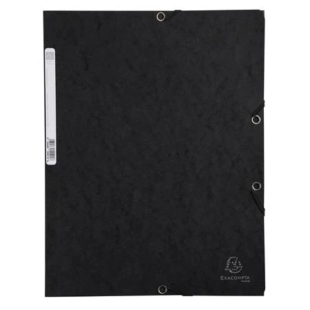Gumis mappa A/4 EXACOMPTA karton prespán, fekete