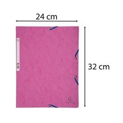 Gumis mappa A/4 EXACOMPTA karton prespán, rózsaszín