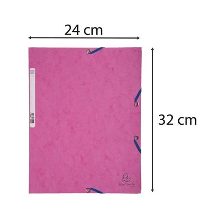 Gumis mappa A/4 EXACOMPTA karton prespán, rózsaszín