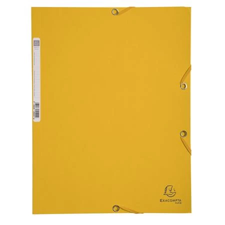Gumis mappa A/4 EXACOMPTA karton prespán, sárga