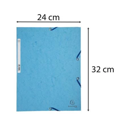 Gumis mappa A/4 EXACOMPTA karton prespán, türkiz