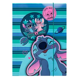 Gumis mappa A/4 Lilo és Stitch kék csíkos mintás COOLPACK Core Stitch