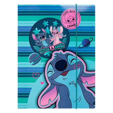 Gumis mappa A/4 Lilo és Stitch kék csíkos mintás COOLPACK Core Stitch