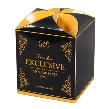 Gyertya illatos exkluzív férfi illat 100 gr fekete, arany szinű 80x100mm