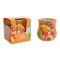 Gyertya illatos exotikus gyümölcsök 80 gr narancs, zöld szinű Illatgyertya