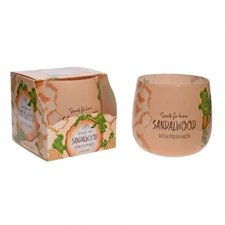 Gyertya illatos szantálfa 100 gr bézs, zöld szinű Illatgyertya, 75x78mm