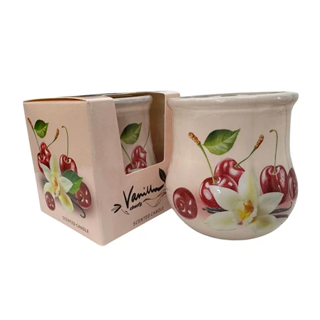 Gyertya illatos vanília&Cseresznye 80 gr színes illatgyertya