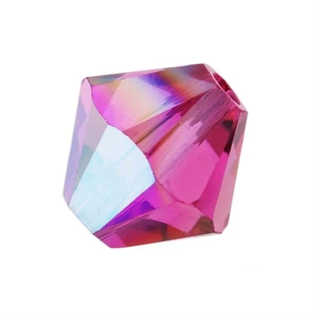 Gyöngy Swarovski 4mm-es fűzhető, kúpos, fuchsia AB2x-5328
