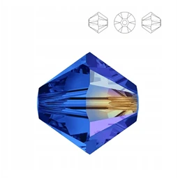 Gyöngy Swarovski 4mm-es fűzhető kúpos sapphire AB2x-5328 25db/csomag