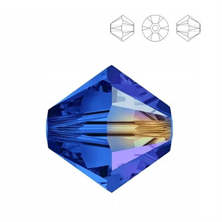 Gyöngy Swarovski 4mm-es fűzhető kúpos sapphire AB2x-5328 25db/csomag