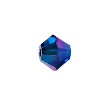 Gyöngy Swarovski 3mm-es fűzhető, kúpos, capri blue AB-5328