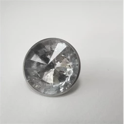 Gyöngy alkatrész- gomb strasszos 15mm ezüst