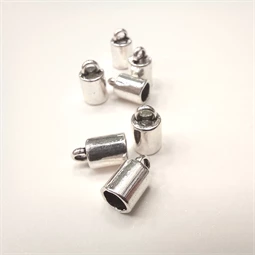 Gyöngy alkatrész- kupak végzáró fém henger 4mm ezüst 10db/csomag
