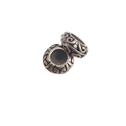 Gyöngy alkatrész- Pandora, fánk alakú, szilikon gyűrővel 12x6mm 1db