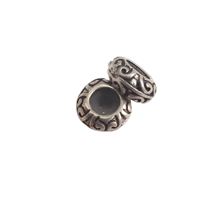 Gyöngy alkatrész- Pandora, fánk alakú, szilikon gyűrővel 12x6mm 1db