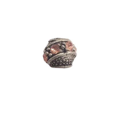 Gyöngy alkatrész- Pandora, gömb alakú, köves barack 12mm 1db