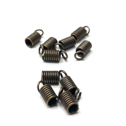 Gyöngy alkatrész- bőrvégzáró, rugós, antik réz, 4,5mm
