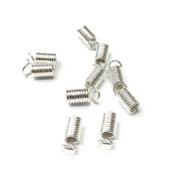 Gyöngy alkatrész- bőrvégzáró, rugós, ezüst, 4,5mm