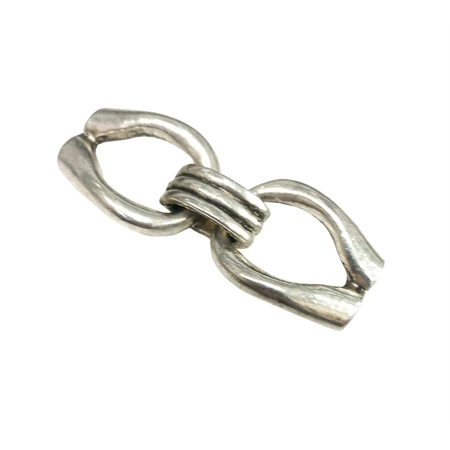 Gyöngy alkatrész- fém elem, 2 soros 60x24mm ezüst