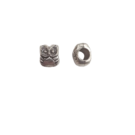 Gyöngy alkatrész- fém köztes, Pandora bagoly 10x8mm 1db