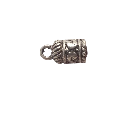 Gyöngy alkatrész- fém köztes, gyöngykupak henger 14x6mm inda mintás 1db