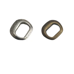 Gyöngy alkatrész- fém köztes, gyűrű, ovális forma, bőrre, antik, ezüst